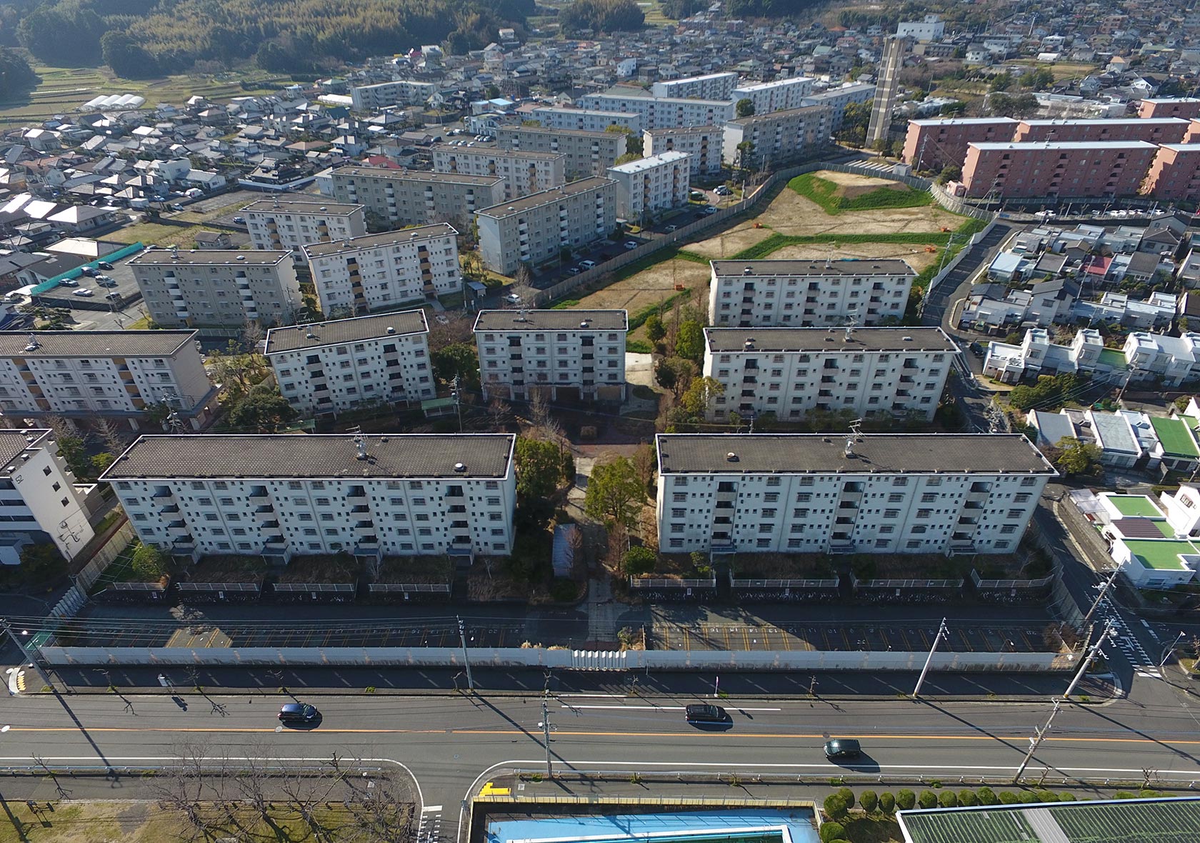 分譲・賃貸合わせて70もの住居棟が建てられた日の里団地の過去と現在。